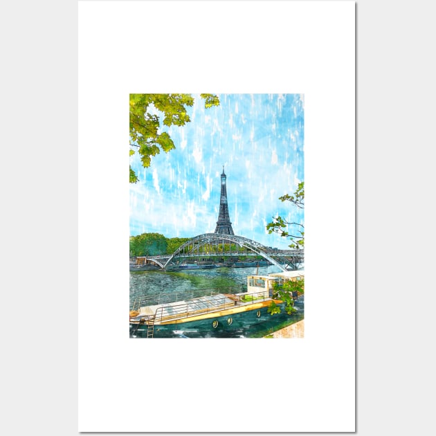 Eiffel Tower Across The Canal. For Eiffel Tower & Paris Lovers. Wall Art by ColortrixArt